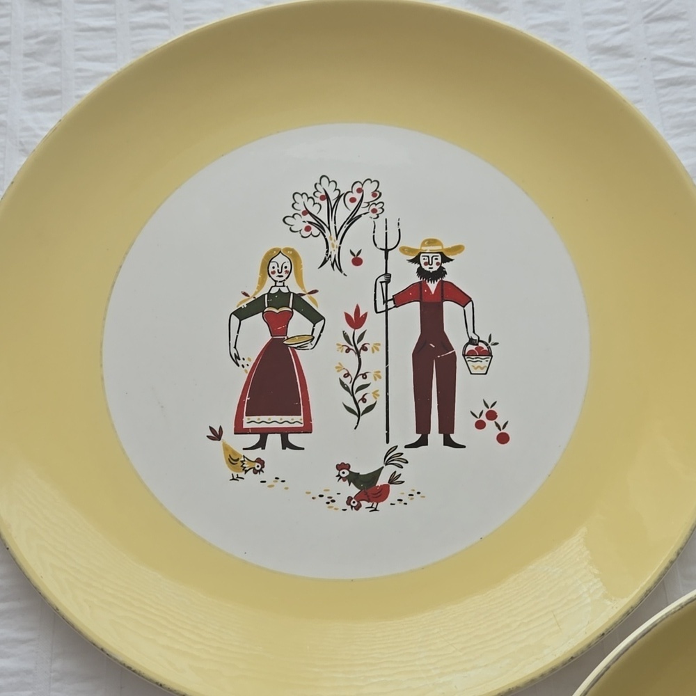 Vintage Rhythm by Homer Laughlin Farmer's Wife 10" Dinner Plates E60N5 5 Plates - Picture 10 of 14